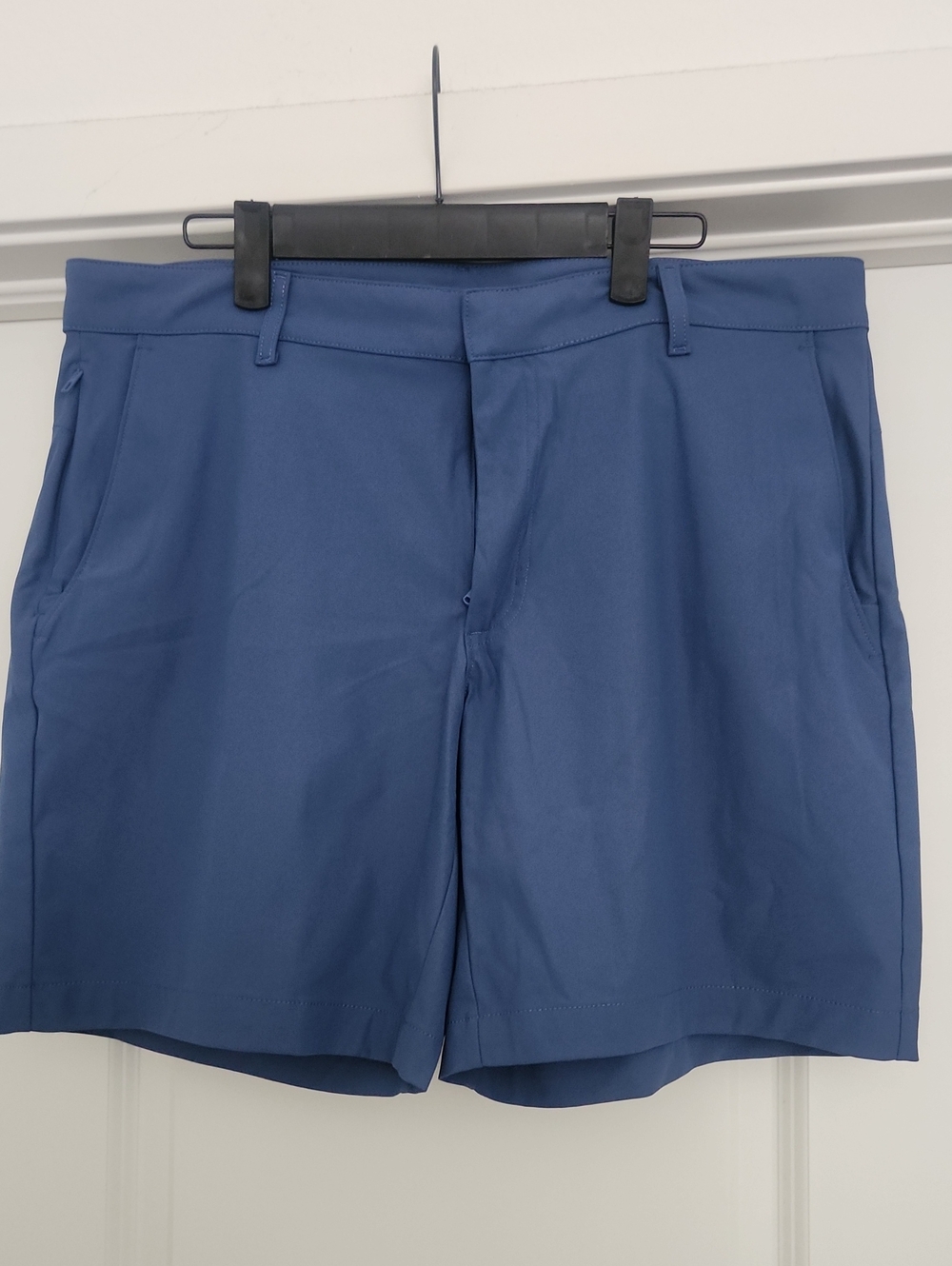 Fabletics Slate Blue Flat-Front Men's Shorts